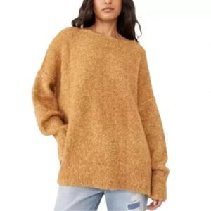 Free People Moira Oversize Ballet Neck Sweater Sz XS